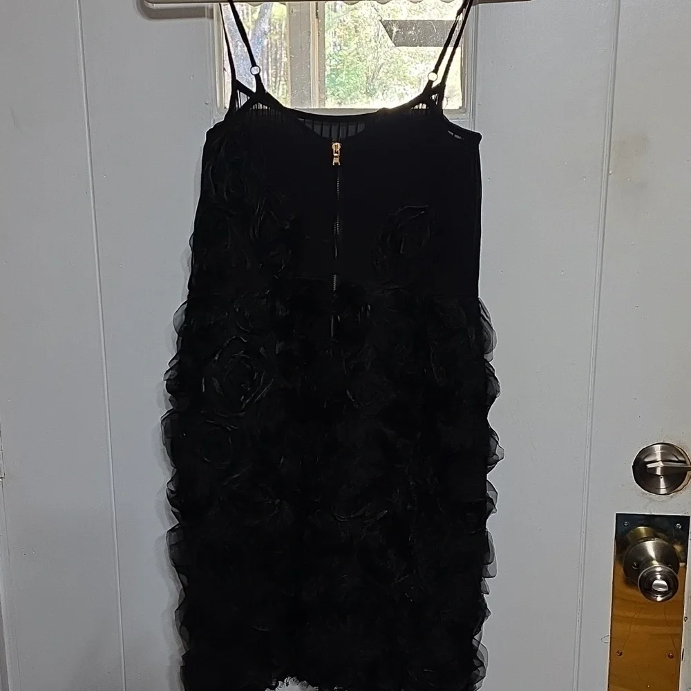 NWOT Marc By Marc Jacobs Womens Holiday Party Dress Black Rosettes Gold Zip Sz 6